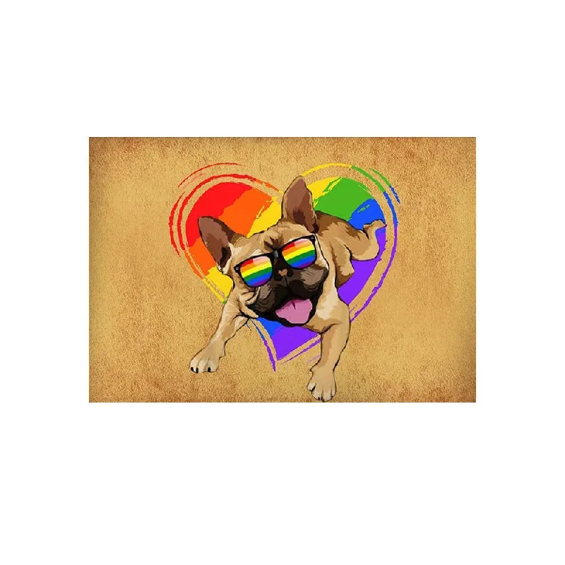 Lgbt Pride Doormat, Cute Gay Pride Dog Lgbt Home Doormat
