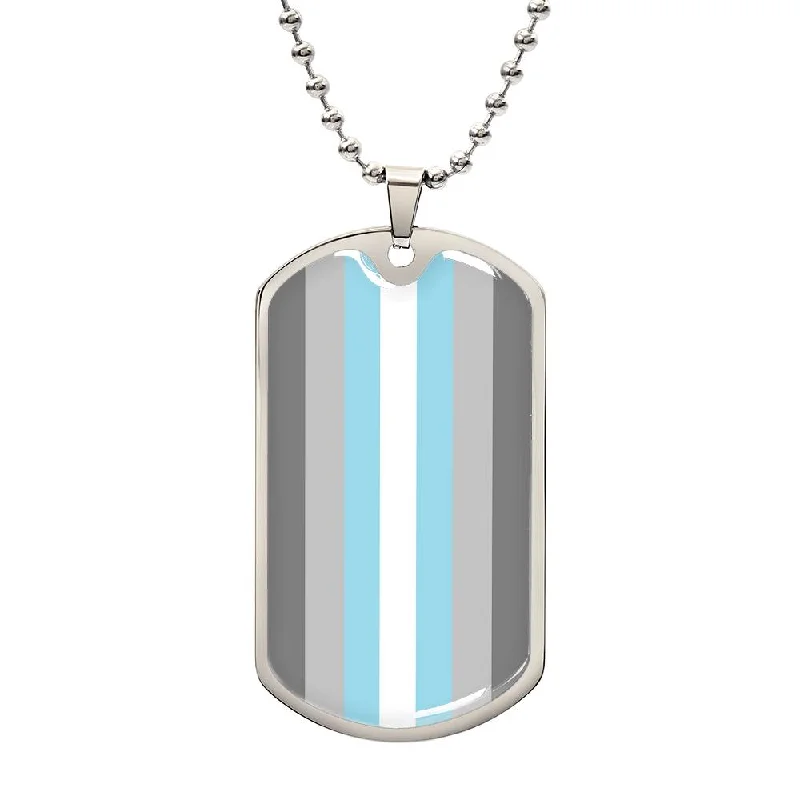 Demiboy Pride Military Dog Tag Necklace
