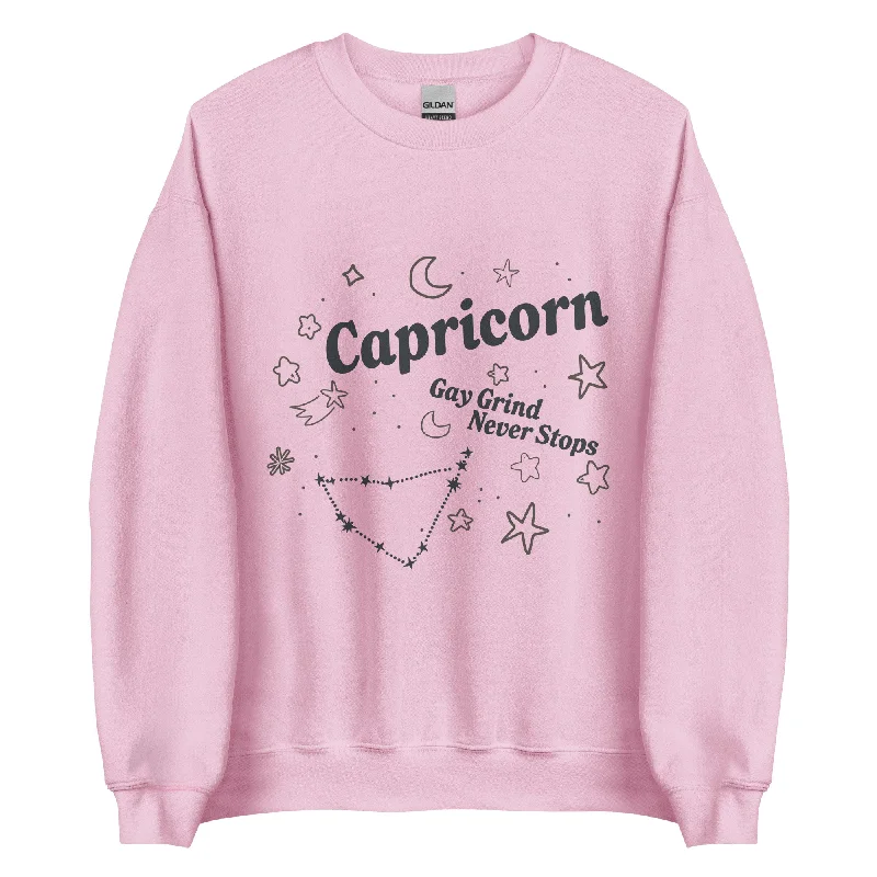 Affordable pride hoodies with rainbow designs--Capricorn Gay Grind Never Stops Unisex Sweatshirt Affordable pride hoodies with rainbow designs--Capricorn Gay Grind Never Stops Unisex Sweatshirt