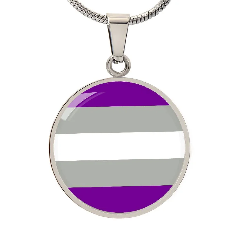 Greysexual Pride Circle Pendant Necklace