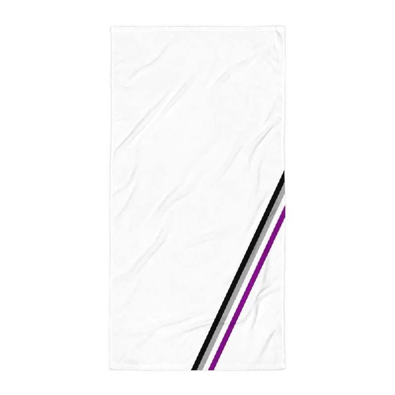 Asexual Diagonal Flag Colors LGBTQ+ Beach Towel
