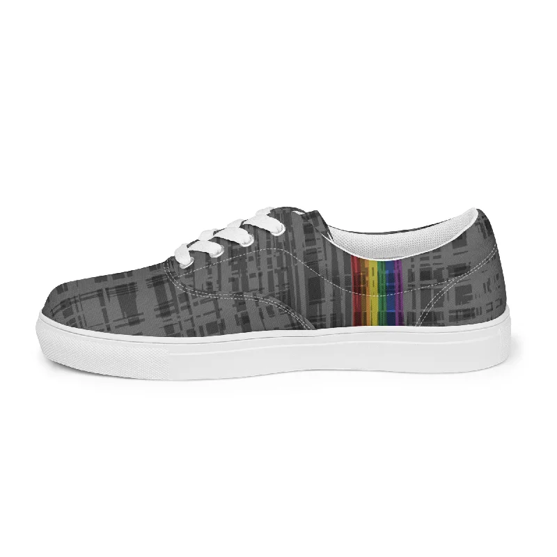 Rainbow Flag Gray Lace-Ups - Men