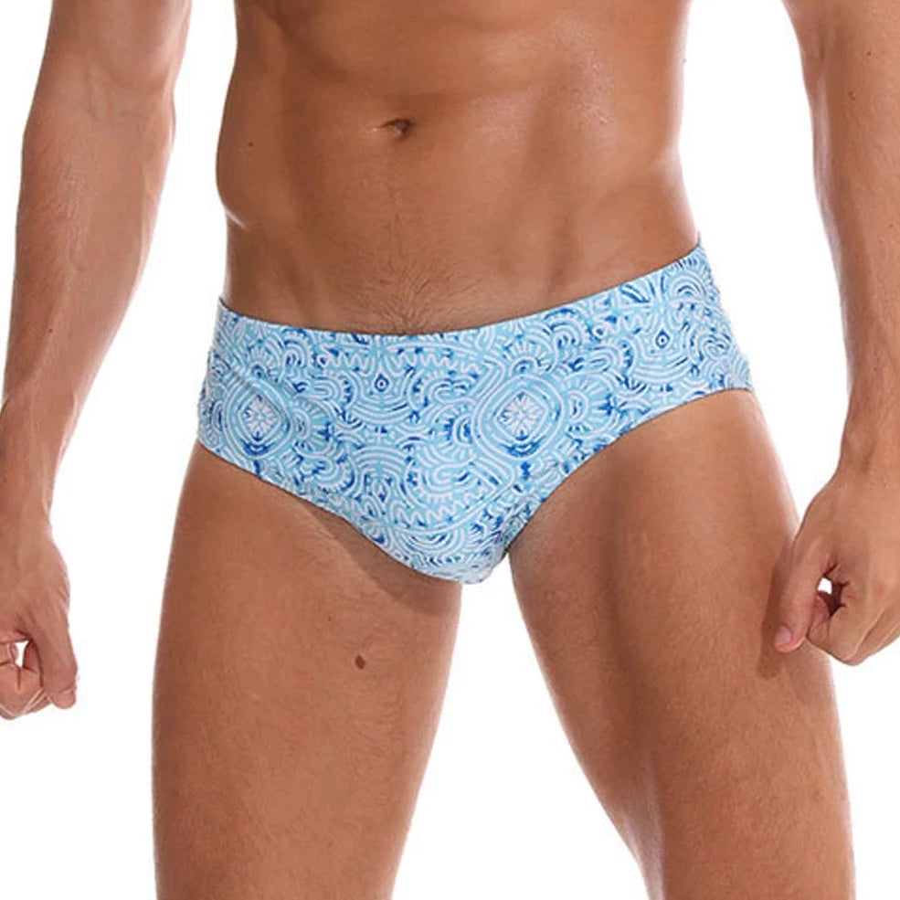 Men's Azure Paisley Swim Briefs