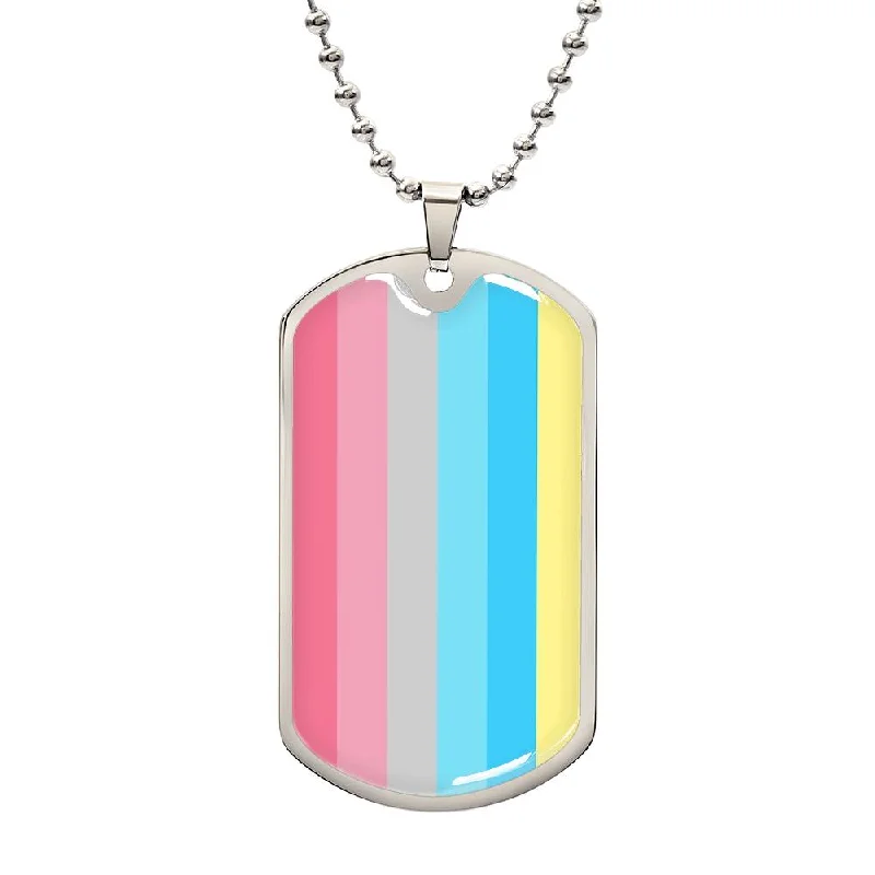 Genderflux Pride Military Dog Tag Necklace