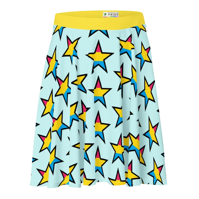 Pansexual Pan Pride Skater Skirt - Star - Mint