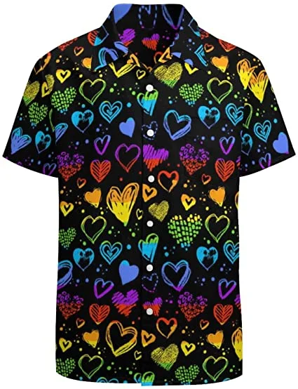 Hawaiian Shirt 3D For Pride Month, Rainbow Lgbt Print Summer Hawaiian Shirts Beach Shirts Gift For Lesbian Gaymer Hawaiian Shirt 3D For Pride Month, Rainbow Lgbt Print Summer Hawaiian Shirts Beach Shirts Gift For Lesbian Gaymer