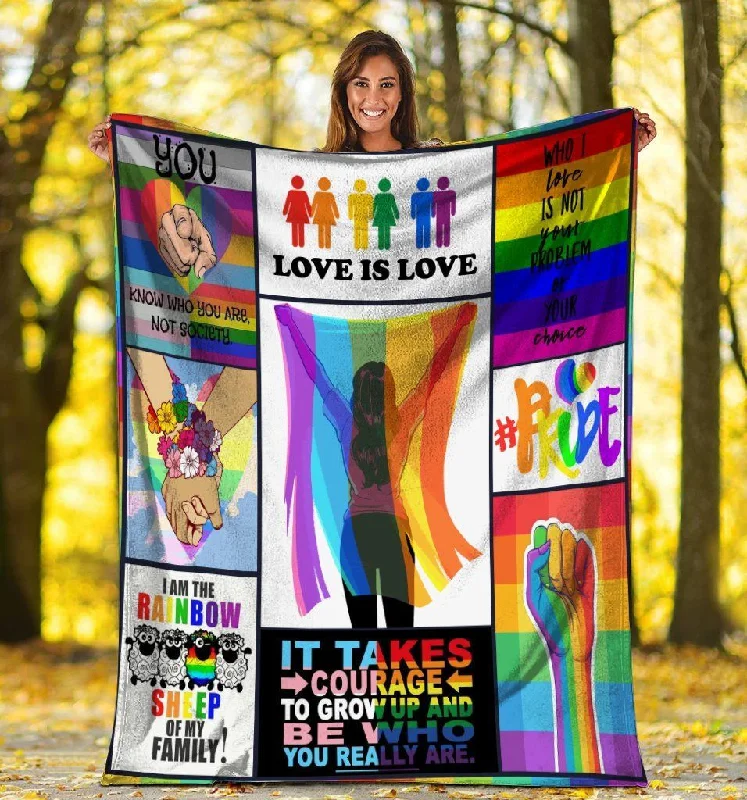 Rainbow Pride Blanket For Lesbian, Who I Love Is Not Your Problem Blankets, Pride Gift Rainbow Pride Blanket For Lesbian, Who I Love Is Not Your Problem Blankets, Pride Gift