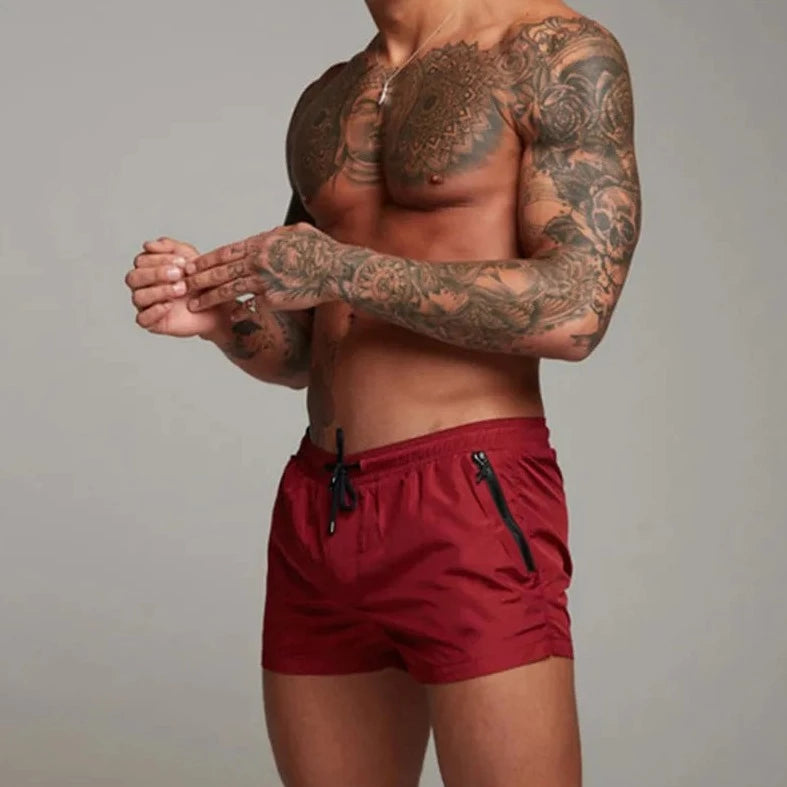 Men's Solid Color Pocketed Running Shorts