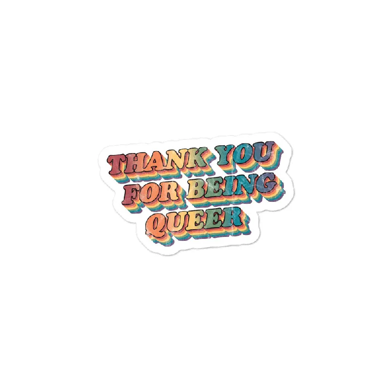 Retro Thank You For Being Queer Stickers