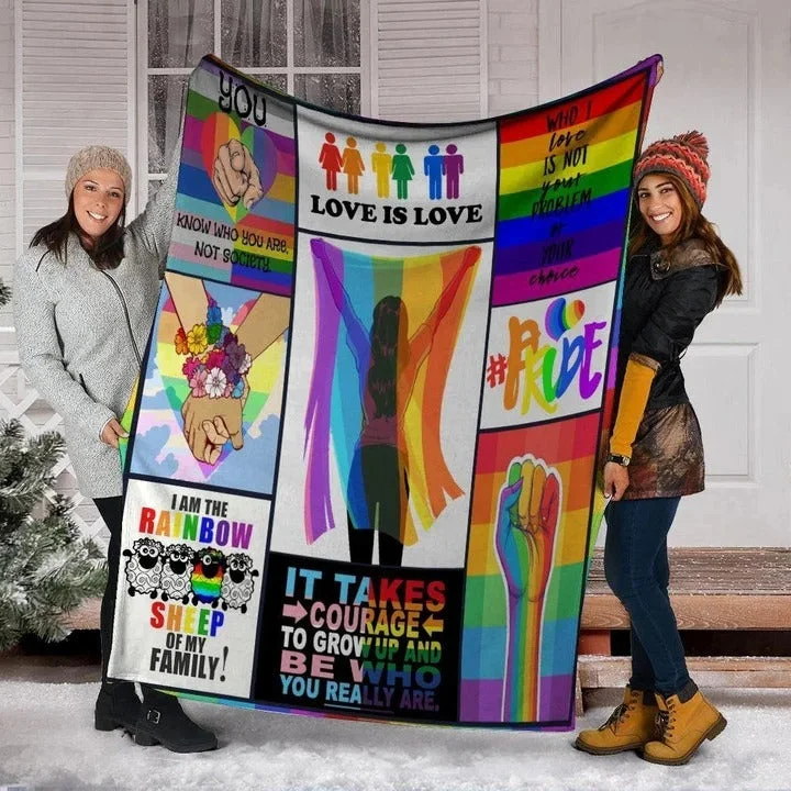 LGBT Blankets It Takes Courage To Grow Up Lgbt Pride Human Awareness Gift Sherpa Fleece Blanket LGBT Blankets It Takes Courage To Grow Up Lgbt Pride Human Awareness Gift Sherpa Fleece Blanket