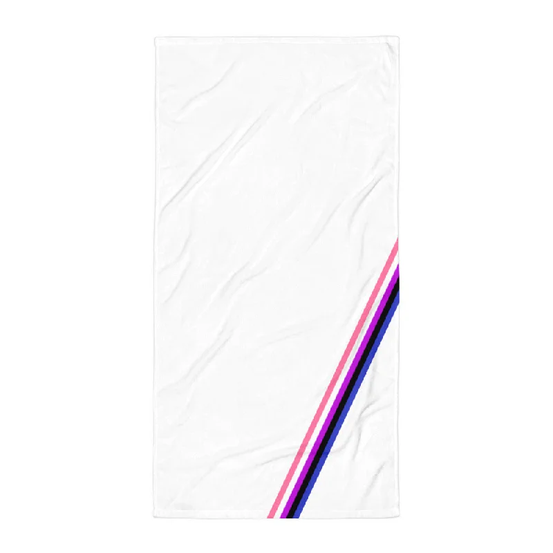 Genderfluid Diagonal Flag Colors LGBTQ+ Beach Towel
