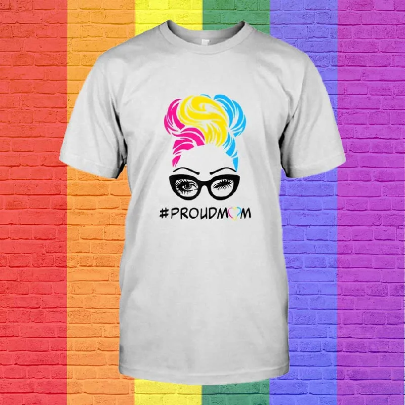 Pansexual T Shirt, Proud Mom Messy Bun Mommy Pansexual Lgbt Pride T Shirt. Shirt For Pride Pansexual T Shirt, Proud Mom Messy Bun Mommy Pansexual Lgbt Pride T Shirt. Shirt For Pride