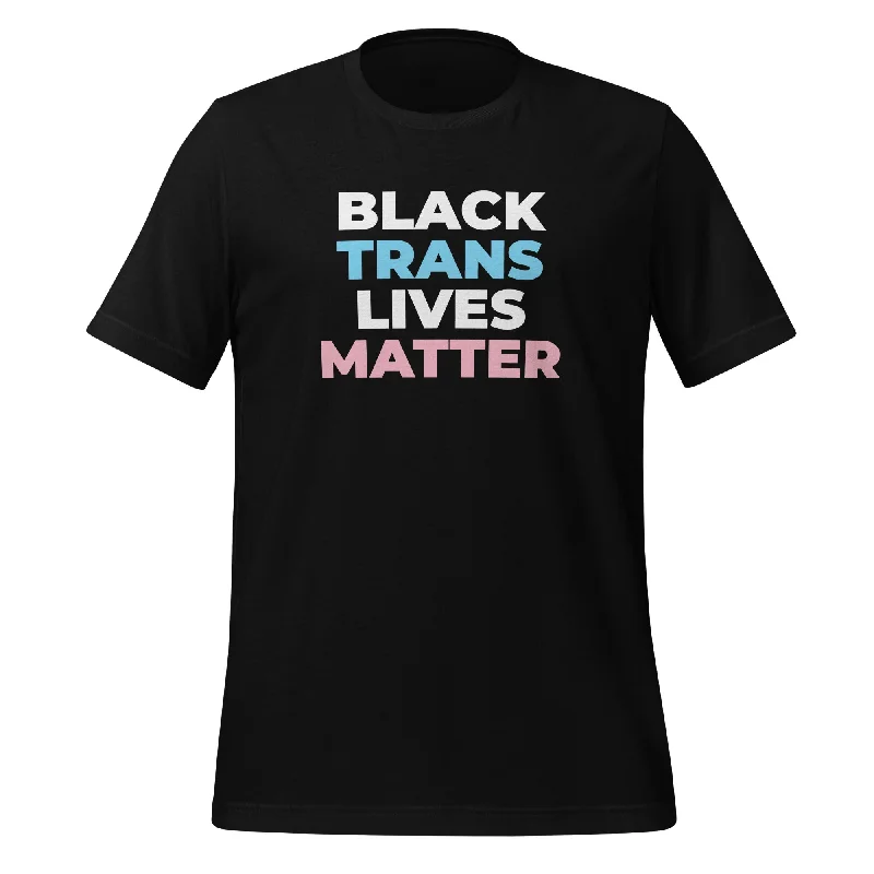 Graphic pride tees with neon pride flag colors--Black Trans Lives Matter Unisex T-Shirt Graphic pride tees with neon pride flag colors--Black Trans Lives Matter Unisex T-Shirt