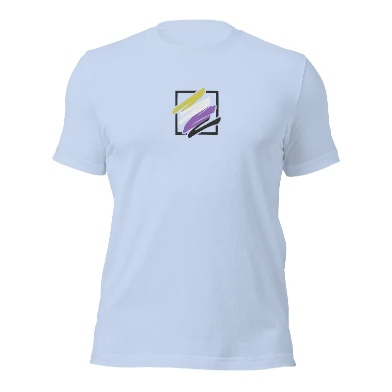 Graphic pride t-shirts with hand-painted pride flag art--Cute Non-Binary Pride T-Shirt Graphic pride t-shirts with hand-painted pride flag art--Cute Non-Binary Pride T-Shirt