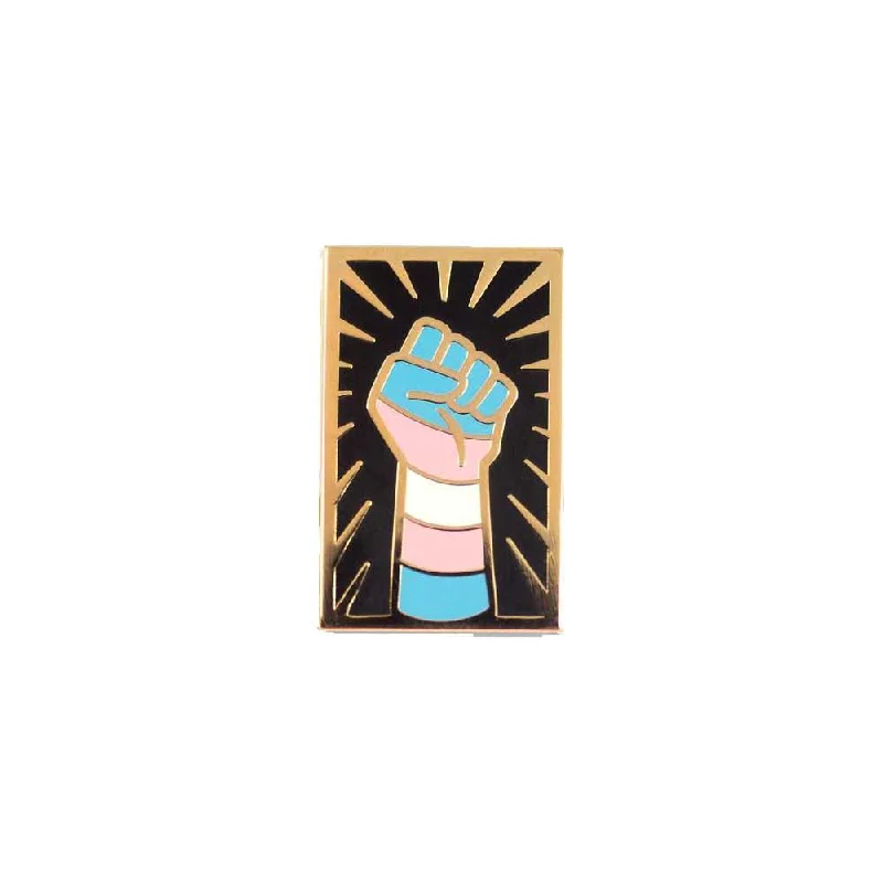 Trans Resist Fist Pin