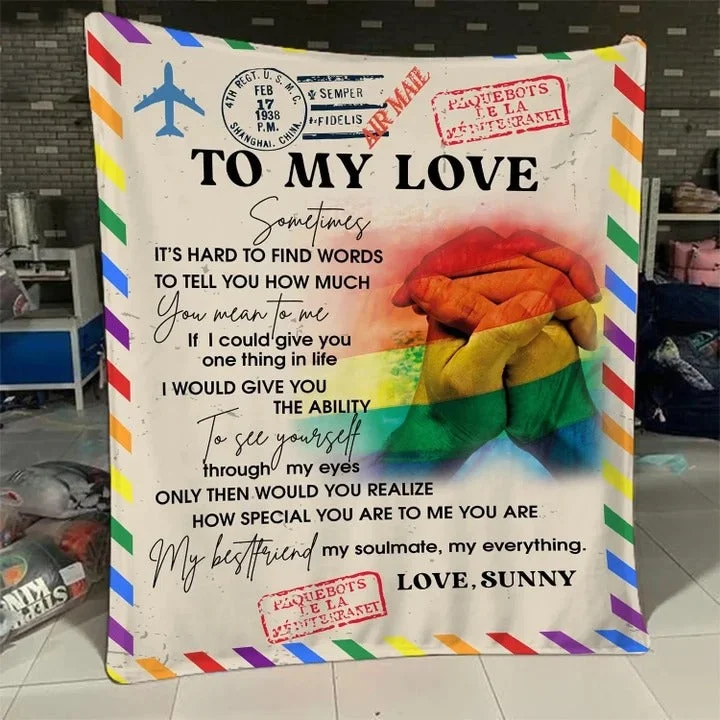 Personalized To My Gay Friend Blanket, Hand In Hand Blanket For Lgbt, Gift For Gay Friend, Gayer Blankets Personalized To My Gay Friend Blanket, Hand In Hand Blanket For Lgbt, Gift For Gay Friend, Gayer Blankets