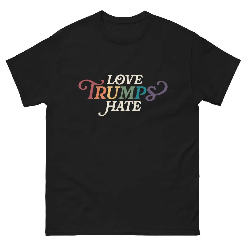 Graphic pride t-shirts with hand-drawn rainbow hearts--Love Trumps Hate Unisex T-Shirt Graphic pride t-shirts with hand-drawn rainbow hearts--Love Trumps Hate Unisex T-Shirt