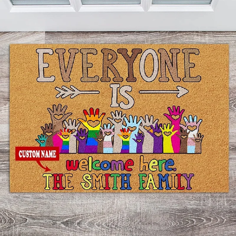 Customized Lgbtq Doormat Everyone Is Welcome Pride Mat Welcome Pride Mat Lgbt Queer Equal Welcome Customized Lgbtq Doormat Everyone Is Welcome Pride Mat Welcome Pride Mat Lgbt Queer Equal Welcome
