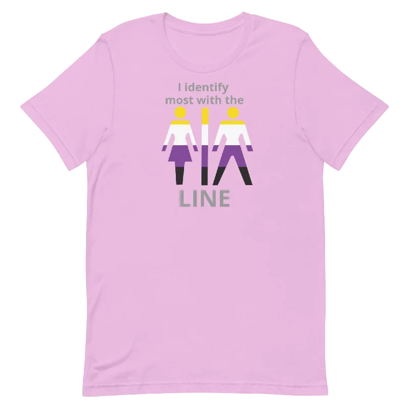 Nonbinary Enby Pride T-Shirt I Identify Most With The Line