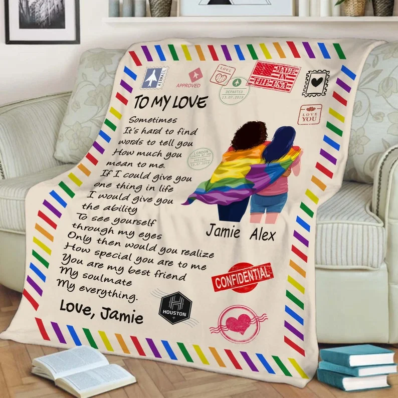 To My Love You Are My Everything Customized LGBT Blanket, Custom Blanket For Gay/Lesbian Couples, Gift For Pride Month, Gift For Anniversary To My Love You Are My Everything Customized LGBT Blanket, Custom Blanket For Gay/Lesbian Couples, Gift For Pride Month, Gift For Anniversary