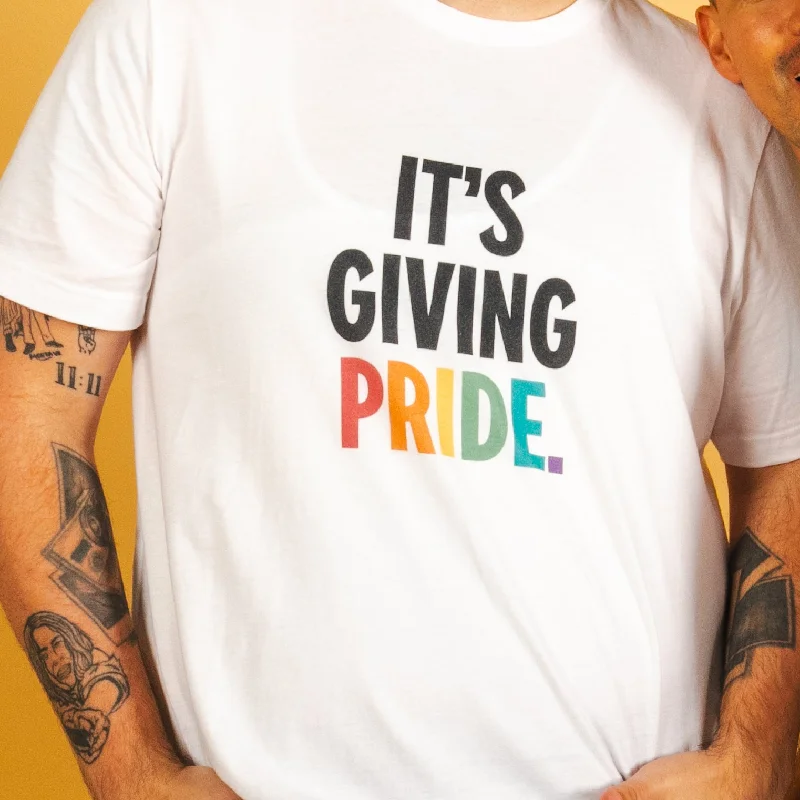 Lightweight graphic tees for spring pride marches--It's Giving Pride Unisex T-Shirt