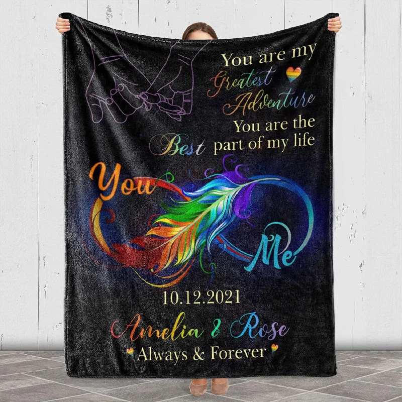 Custom Lgbt Blanket For Couple Lesbian, Gift For Couple Gaymer, You Are The Best Party Of My Life Blankets Custom Lgbt Blanket For Couple Lesbian, Gift For Couple Gaymer, You Are The Best Party Of My Life Blankets