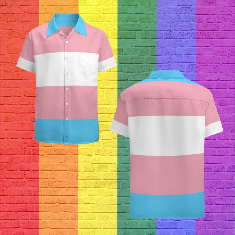 Transgender Pride Flag Lgbt Rainbow Hawaiian Vintage Shirt Mens Button Down Plus Size Tropical Hawaii Beach Shirts Transgender Pride Flag Lgbt Rainbow Hawaiian Vintage Shirt Mens Button Down Plus Size Tropical Hawaii Beach Shirts