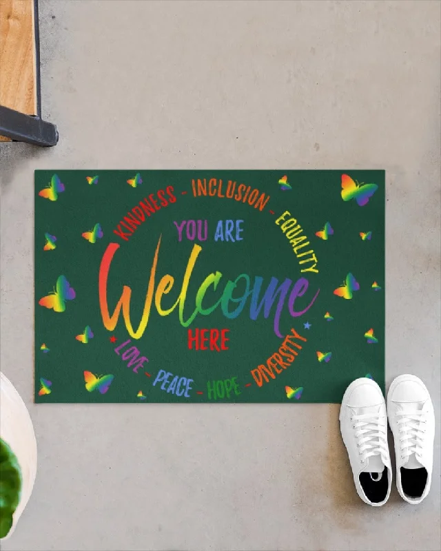 Lgbtq Doormat, Pride Mat, Pride Welcome Mat, Lgbtq Welcome Door Mat Gift For Lesbian Lgbtq Doormat, Pride Mat, Pride Welcome Mat, Lgbtq Welcome Door Mat Gift For Lesbian
