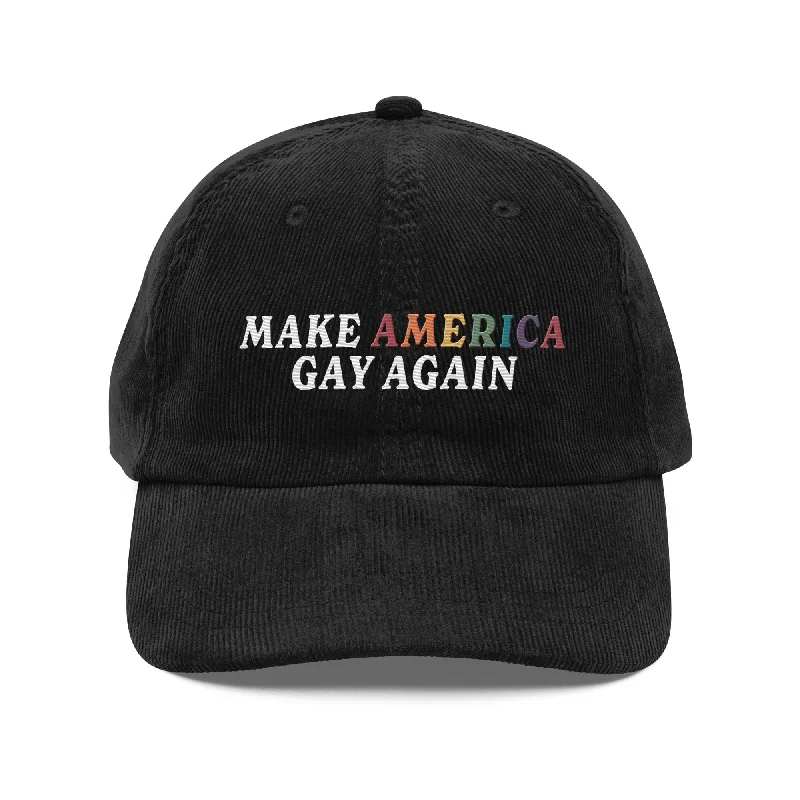 Make America Gay Again Vintage Corduroy Cap