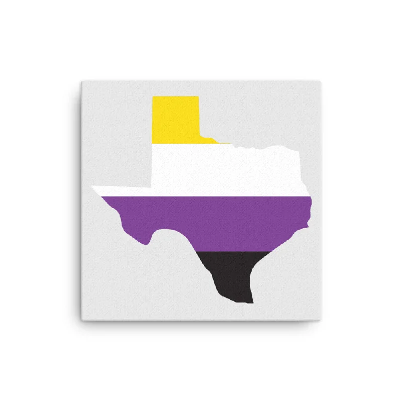 Texas Nonbinary Enby Pride Canvas Wall Art