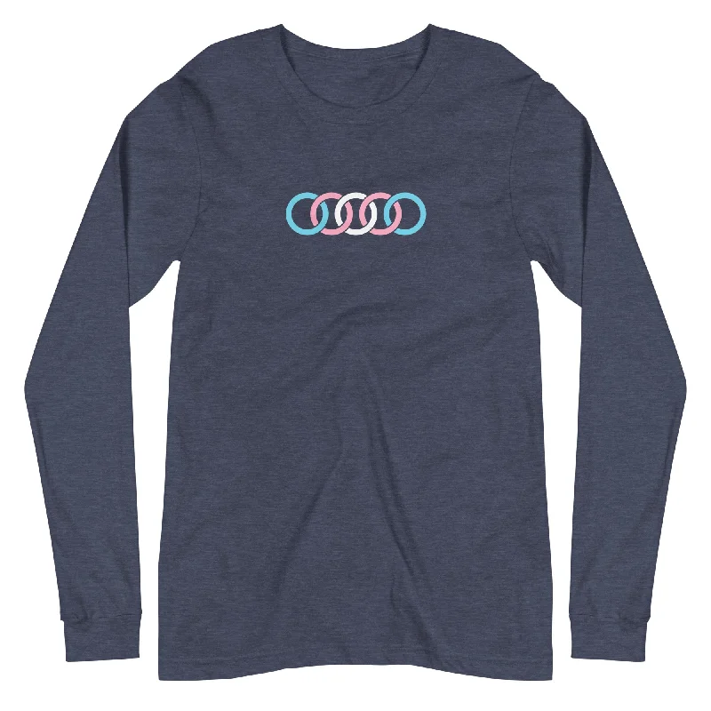 Comfortable graphic tees for pride month celebrations--Transgender Pride Circles Graphic LGBTQ+ Unisex Long Sleeve T-Shirt