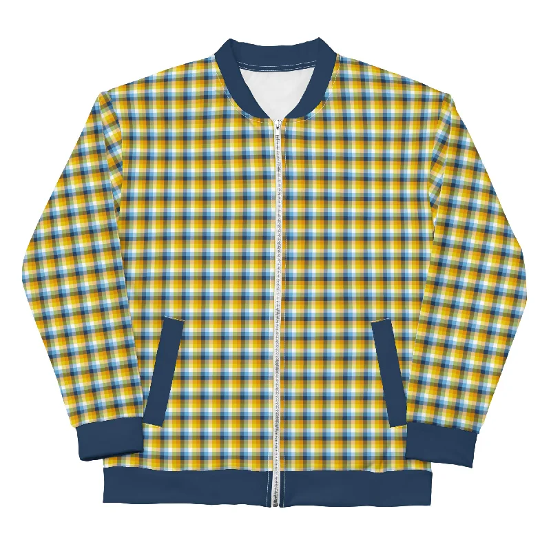 Aroace Pride Bomber Jacket Coat in Plaid