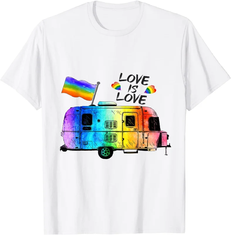 Pride Camping T-Shirt, Camper Love Is Love LGBT Gay, Lesbian Camper Shirt
