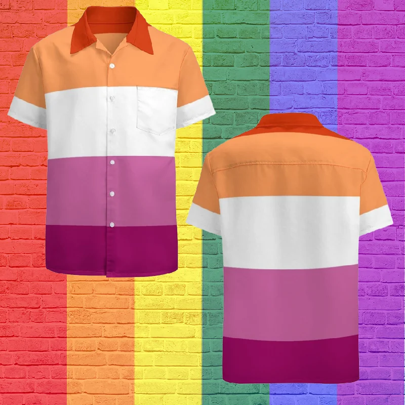 Lesbian Pride Flag Lgbtq Hawaiian Vintage Shirt Mens Button Down Plus Size Tropical Hawaii Beach Shirts Lesbian Pride Flag Lgbtq Hawaiian Vintage Shirt Mens Button Down Plus Size Tropical Hawaii Beach Shirts