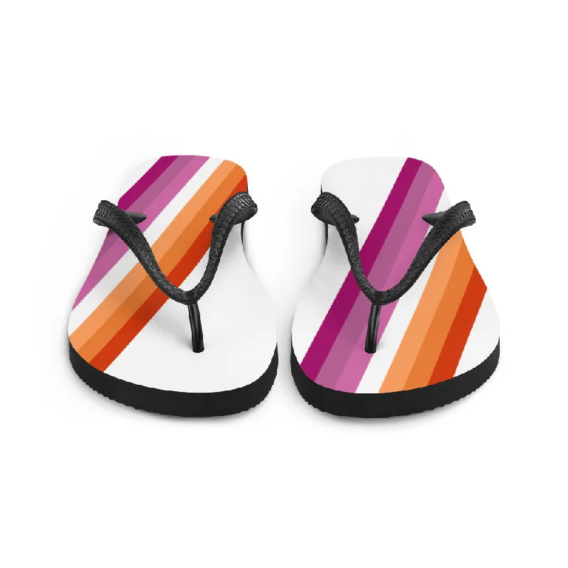 Lesbian Diagonal Flag Colors LGBTQ+ Women's Flip-Flops