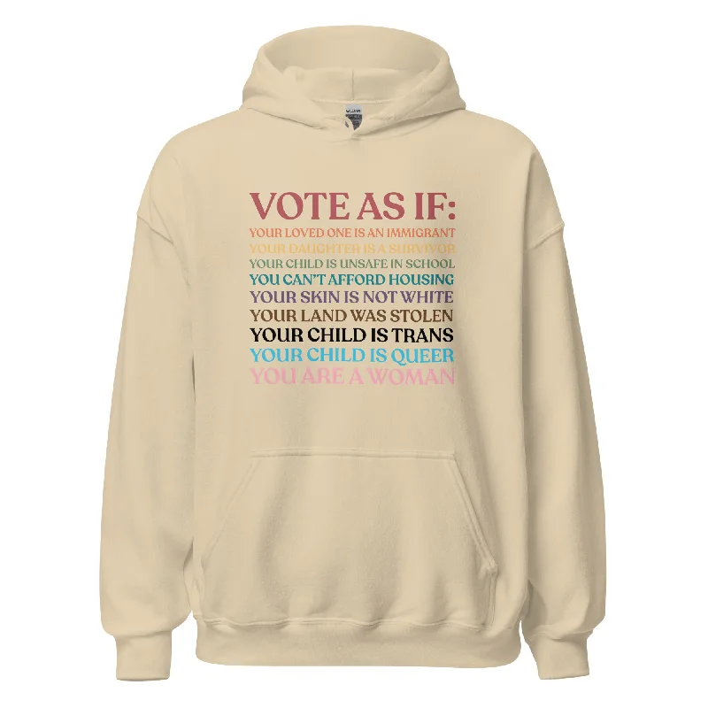 Hoodies with rainbow paw prints for animal lovers--Vote As If Unisex Hoodie