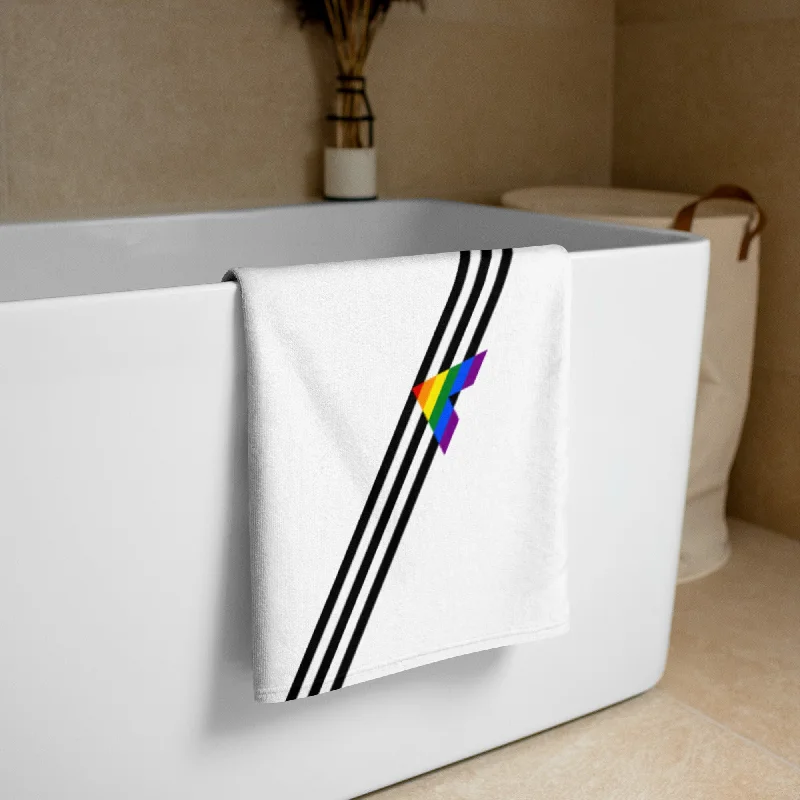 Ally Diagonal Flag Colors LGBTQ+ Beach Towel