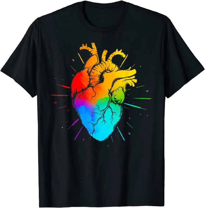 Nurse Rainbow LGBT Heart Gay Pride Flag LGBT Nurse RN T Shirt