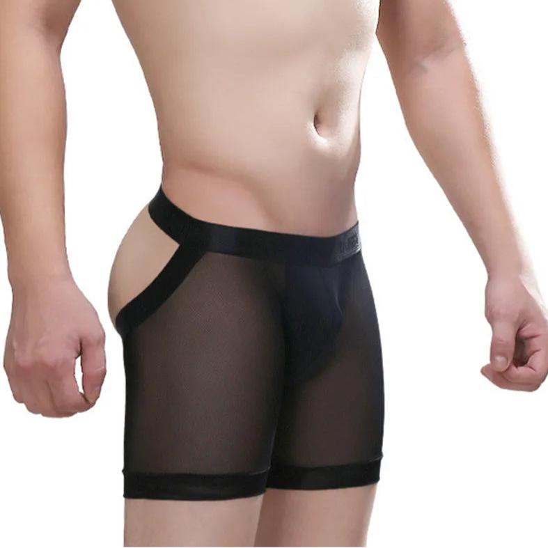 Men's Bare Cheeks Sheer Jock Shorts