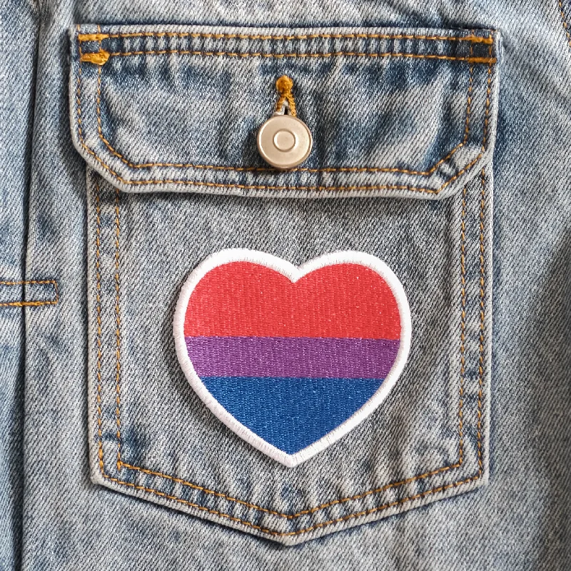 Bisexual Heart Embroidered Patch