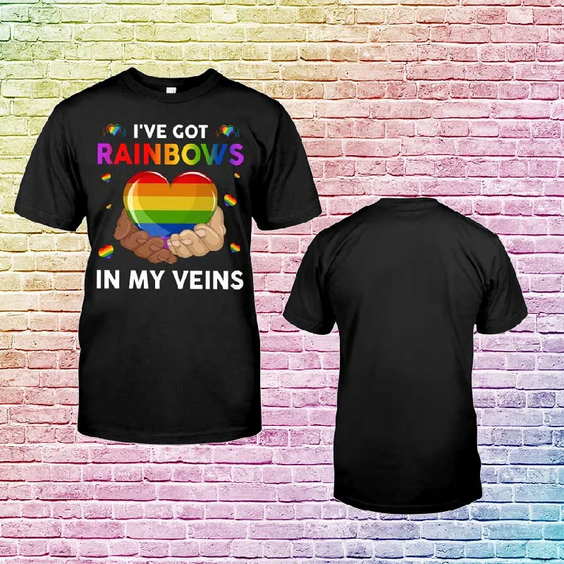LGBT I've Got Rainbows In My Veins Classic T-Shirt, Support LGBTQ Shirt, Pride T Shirts LGBT I've Got Rainbows In My Veins Classic T-Shirt, Support LGBTQ Shirt, Pride T Shirts