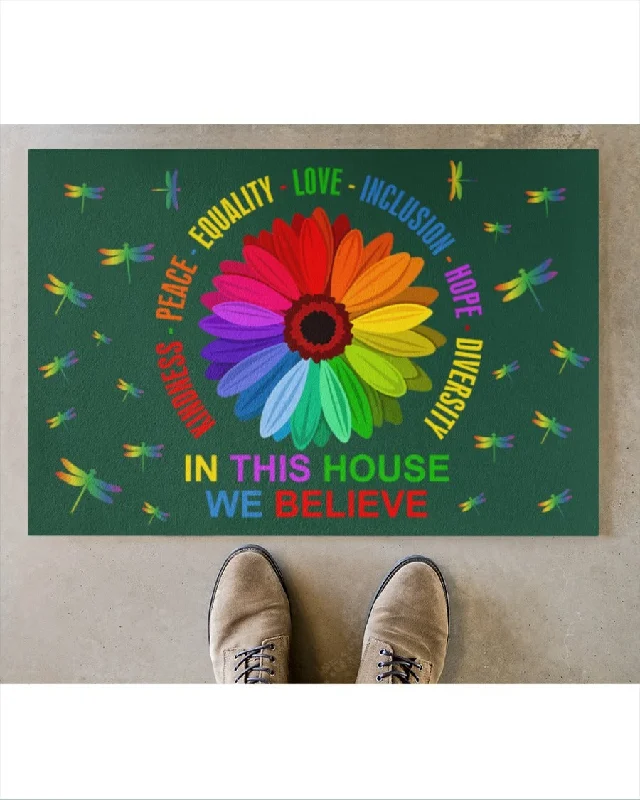 Outdoor Welcome Pride Doormat, In This House We Believe Lgbt Mat, Gay Pride Mat, Lesbian Doormat Outdoor Welcome Pride Doormat, In This House We Believe Lgbt Mat, Gay Pride Mat, Lesbian Doormat