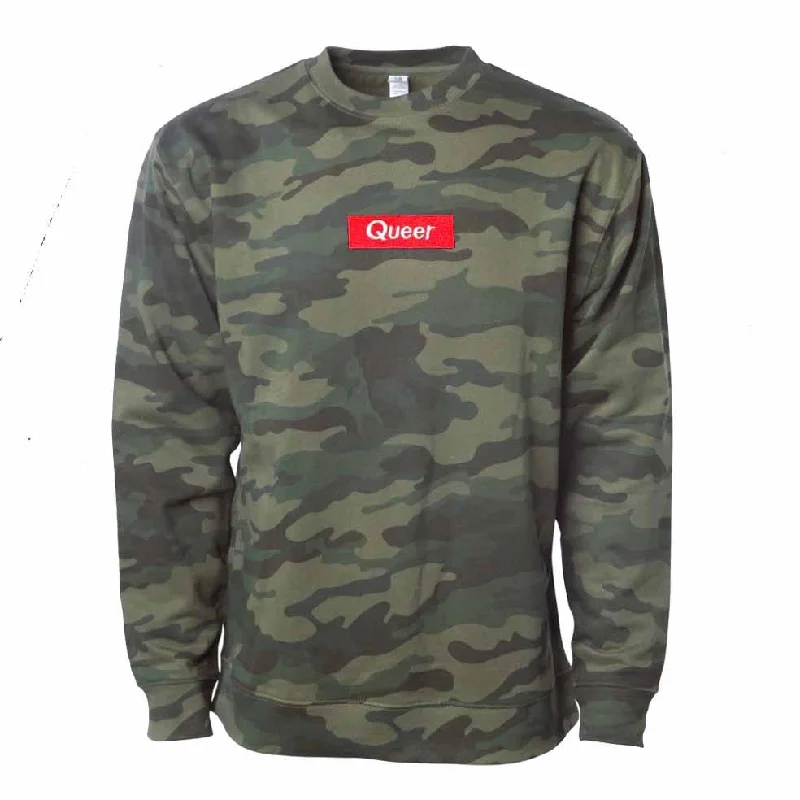 Hoodies with love is love rainbow designs--Queer Camo Sweatshirt - Trevor Project
