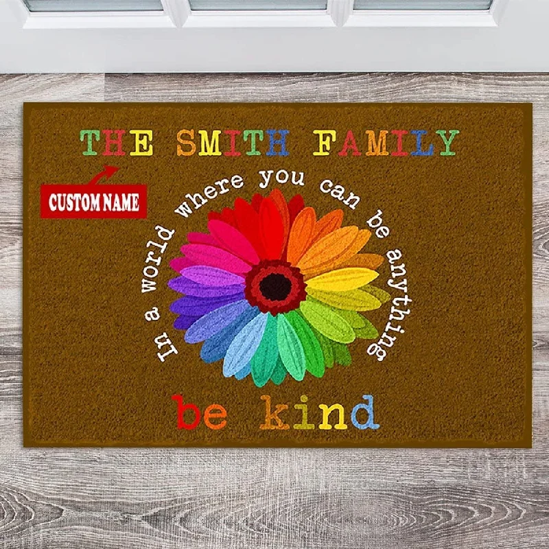Personalized Be Kind Doormat Welcome Pride Mat Outdoor Rubber Welcome Mat Lgbt Queer Equal Welcome Entrance Personalized Be Kind Doormat Welcome Pride Mat Outdoor Rubber Welcome Mat Lgbt Queer Equal Welcome Entrance