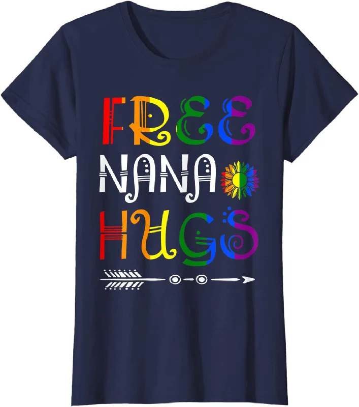 Free Nana Hugs Pride LGBT Shirt. Sunflower Lover Lesbian Nana Gift