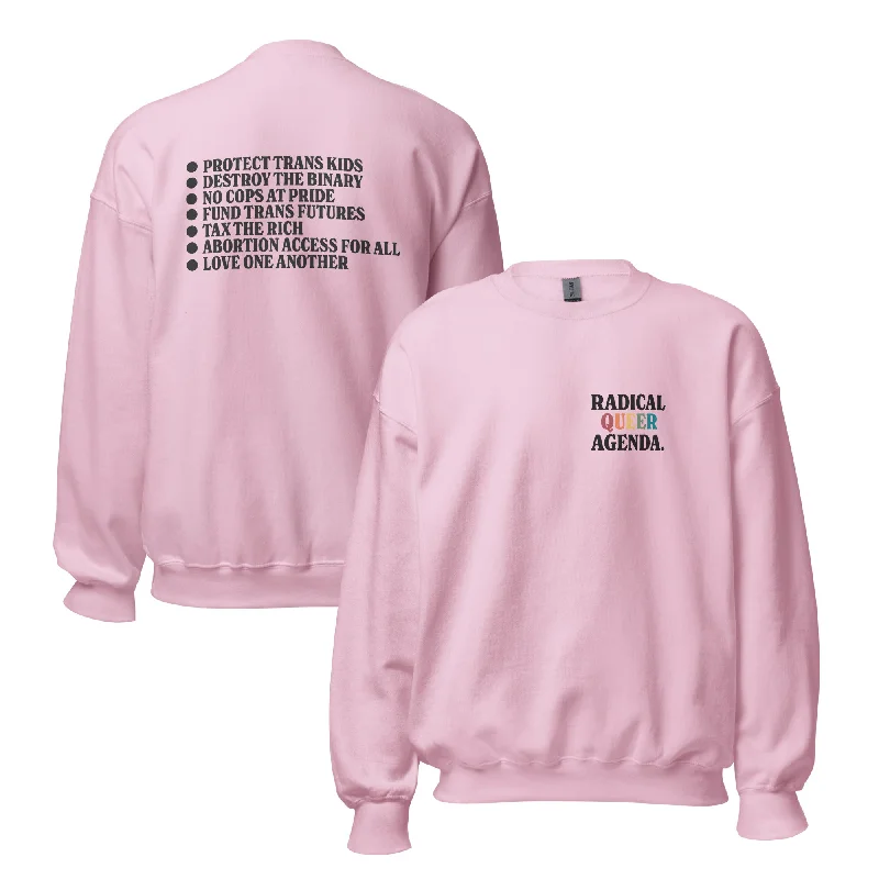 Stylish hoodies for queer pride month--Radical Queer Agenda Unisex Sweatshirt
