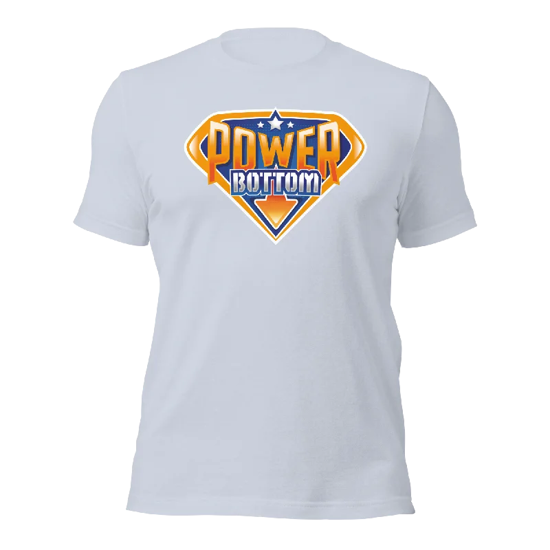 Graphic pride t-shirts with vintage rainbow typography--Power Bottom - T-Shirt