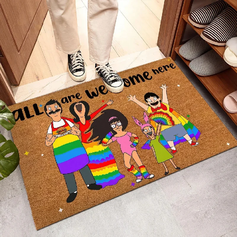 Pride Doormat Lgbt All Are Welcome Here Doormat, Lgbt Gay Pride Home Decor, Lgbt Family Welcome Doormat Pride Doormat Lgbt All Are Welcome Here Doormat, Lgbt Gay Pride Home Decor, Lgbt Family Welcome Doormat