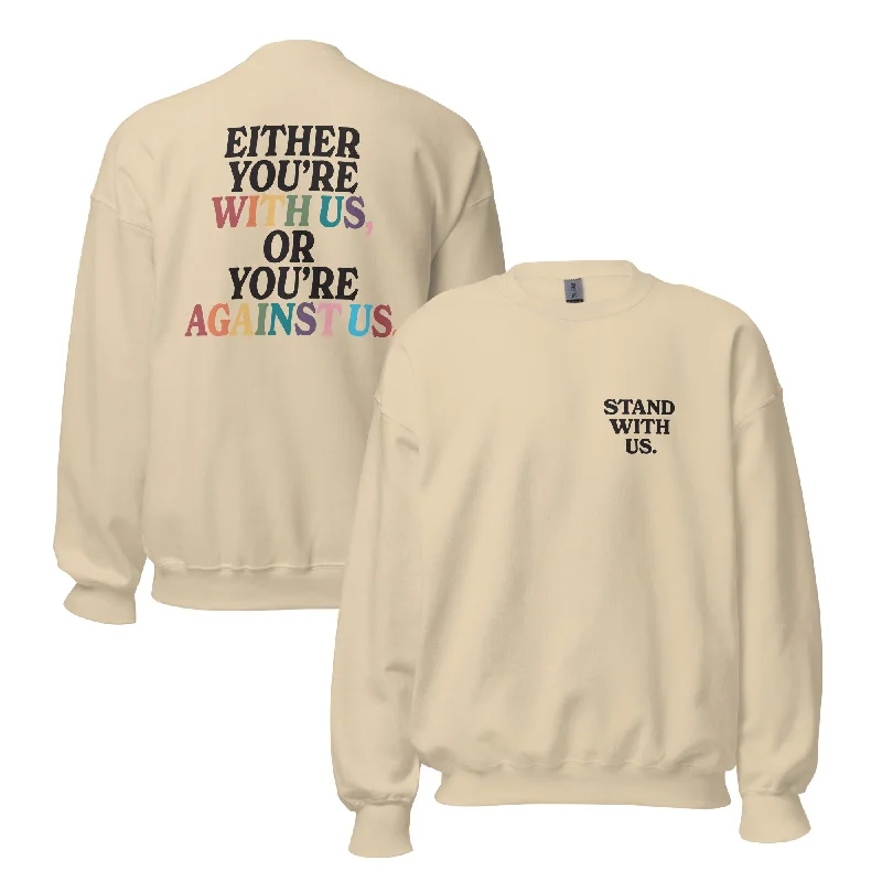 Hoodies with pronoun badges and patches--Stand With Us Unisex Sweatshirt