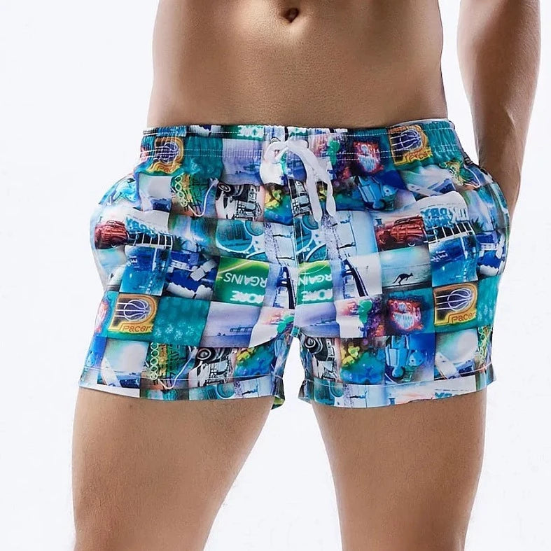 Postcard Grid Board Shorts